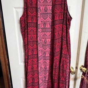 LuLaRoe Red and Black Patterned Joy